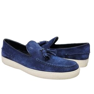 TOD'S Blue Suede Tasseled Loafers Sz 8.5 US/7.5 UK Sneakers